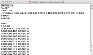 PDF file in text editor