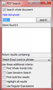 Regular Expression Search Option