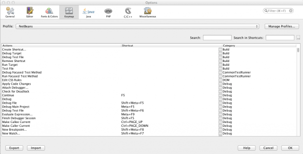 How To Customise NetBeans To Use Your Choice Of Keyboard Shortcuts