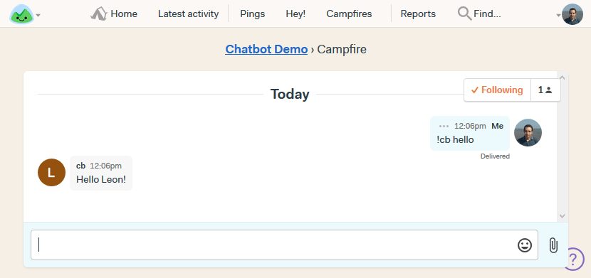 Basecamp Chatbot Campfire