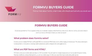 FormVu Buyers Guide