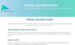 JPedal Buyers Guide