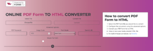 IDRsolutions online converter - PDF form to HTML form
