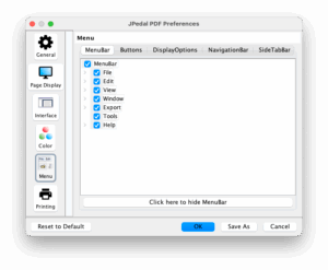 JPedal Preferences Window