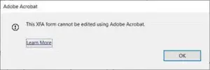 Acrobat XFA form error